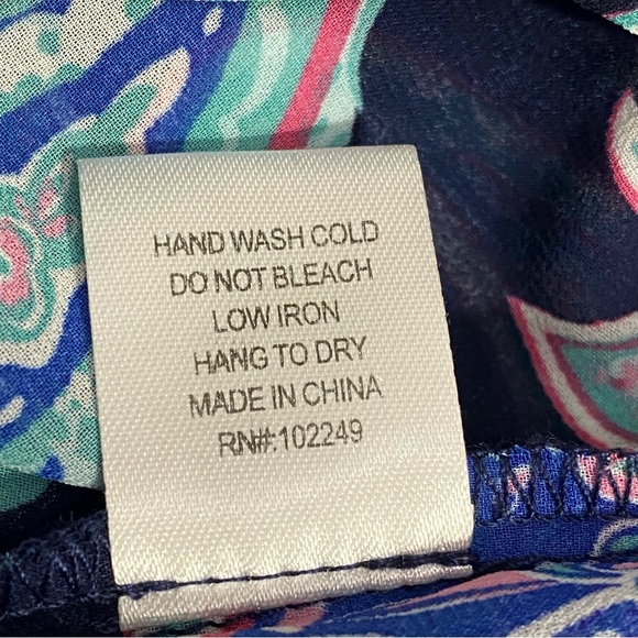 SKIES ARE BLUE paisley print sheer polyester ruched sleeves tuck shoulder top S - Picture 8 of 8